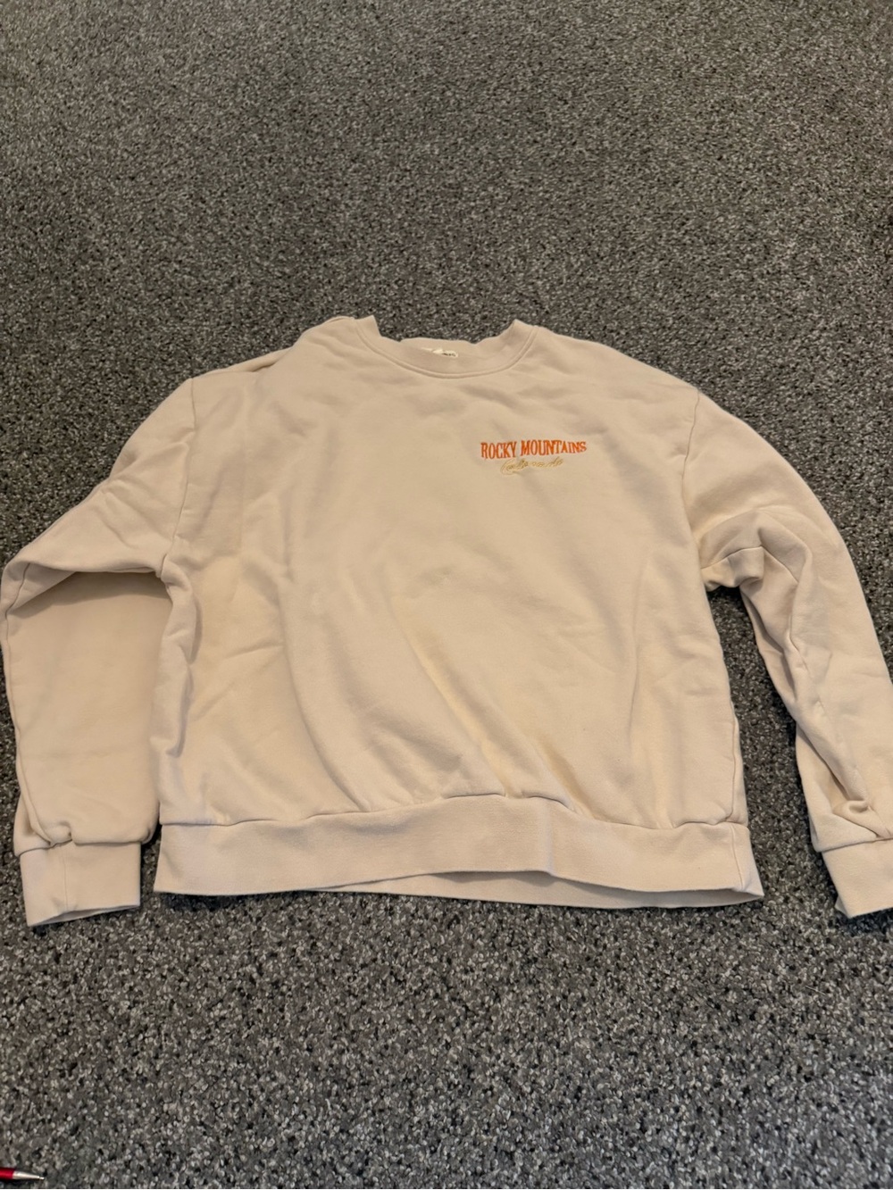 Rocky Mountains Beige Crew Sweatshirt